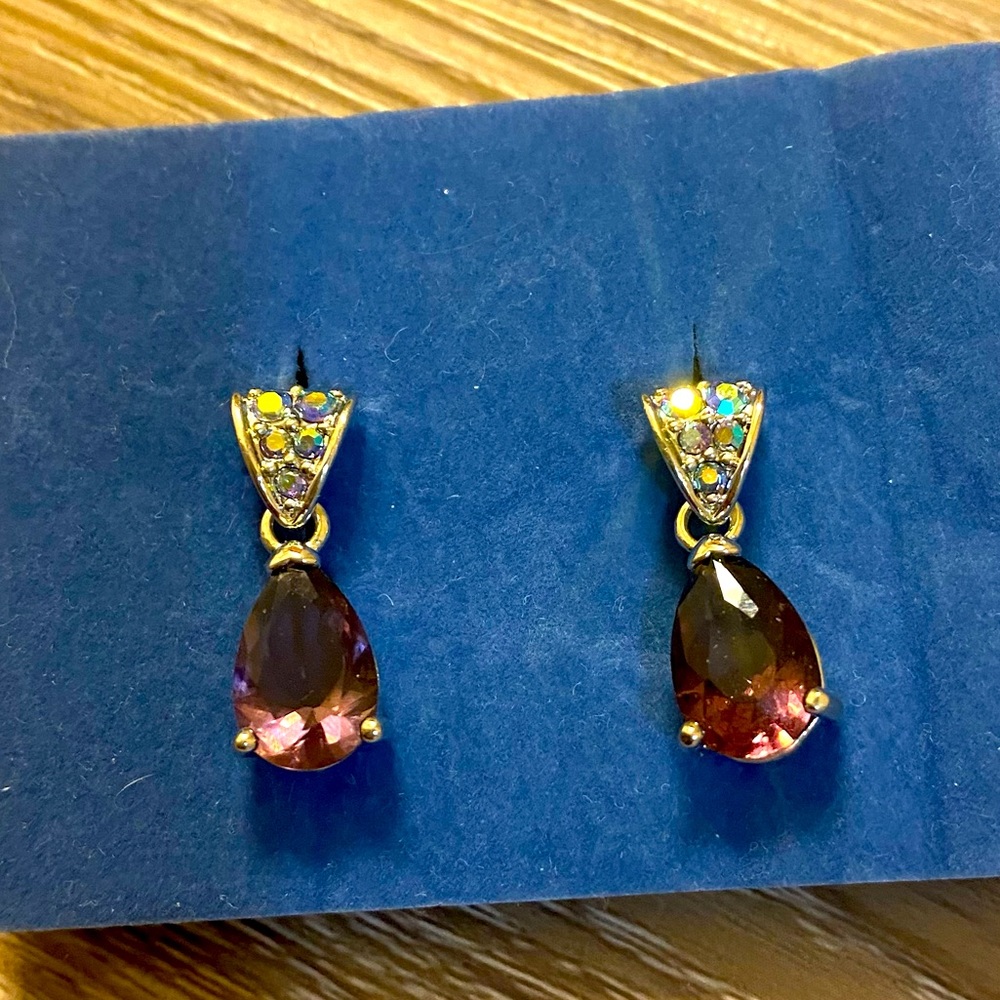 Avon Purple Dangle Earrings